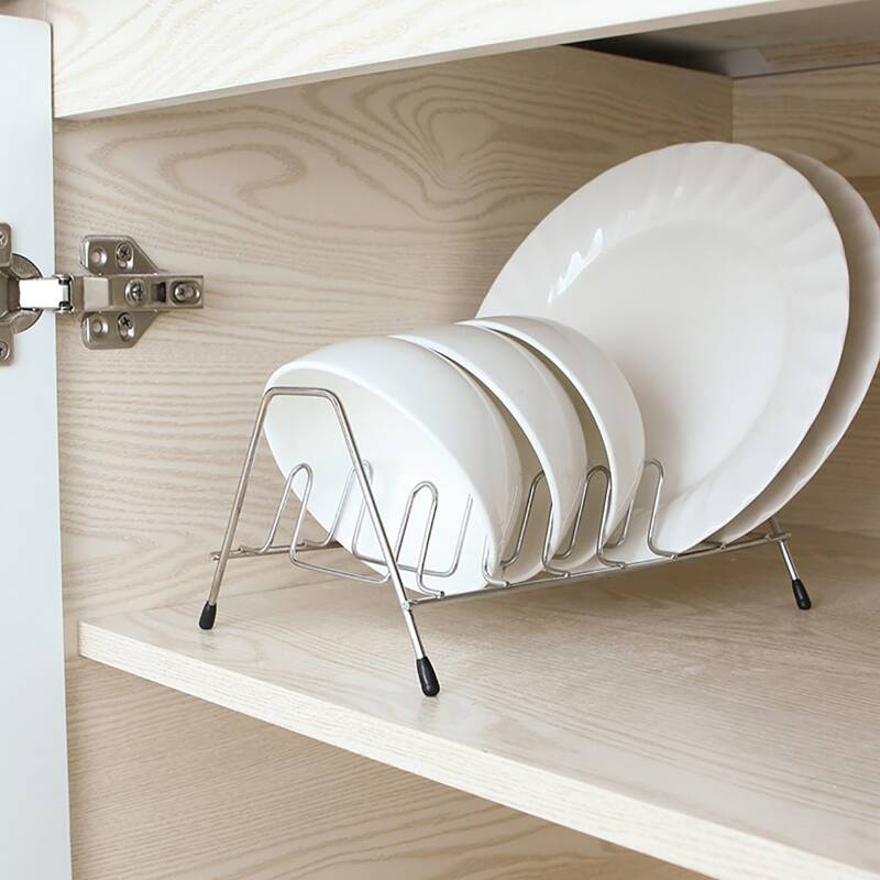 

Kitchen Dinnerware Storage Rack, Silver