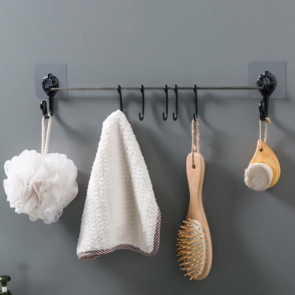 

1pc Stainless Steel Row Hook, Black and white