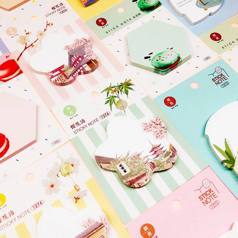 

1pack Macaron Print Random Sticky Note