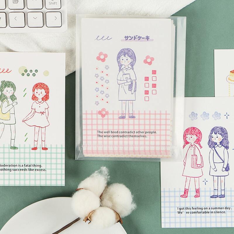 

18sheets Cartoon Girl Print Cardstock Paper