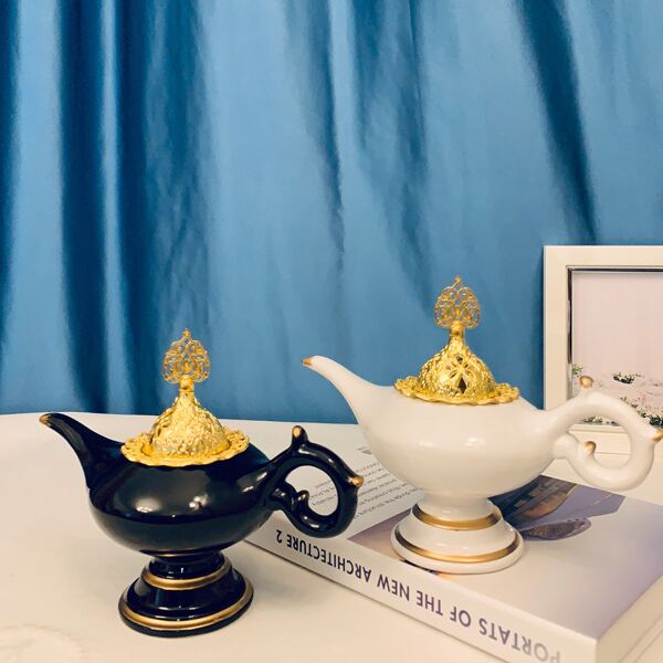 

1pc Aladdin Magic Lamp Incense Burner, Multicolor