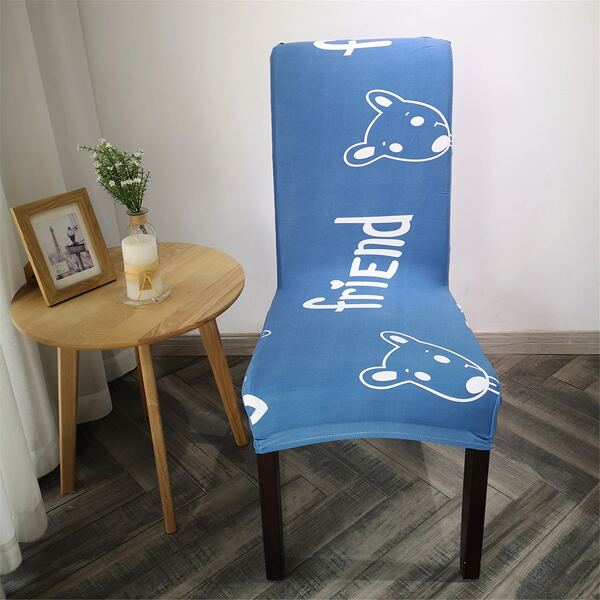 

Cartoon Graphic Stretchy Chair Cover, Blue