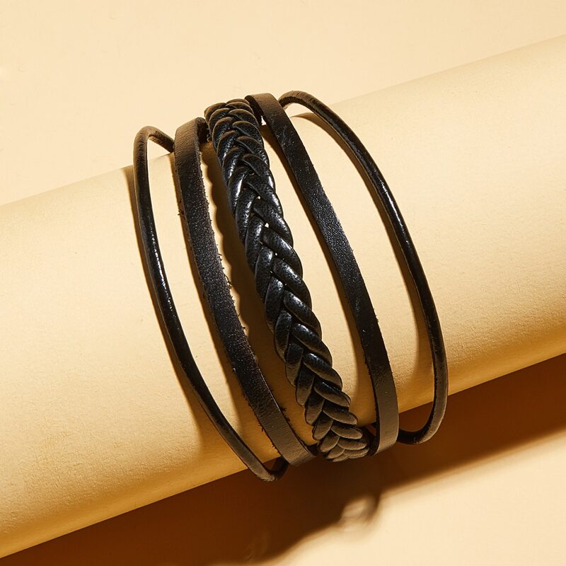 

1pc Guys Braided Bracelet, Black