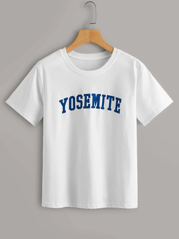 Camiseta blanca con estampado de letra | Mode de Mujer Camiseta blanca con estampado de labios | Mode de Mujer