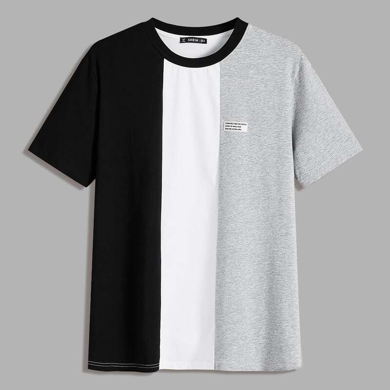 

Guys Patched Detail Colorblock Tee, Multicolor