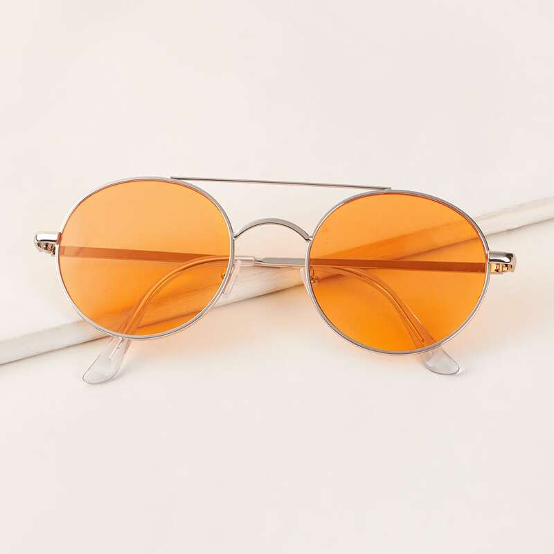

Metal Frame Top Bar Sunglasses With Case, Orange