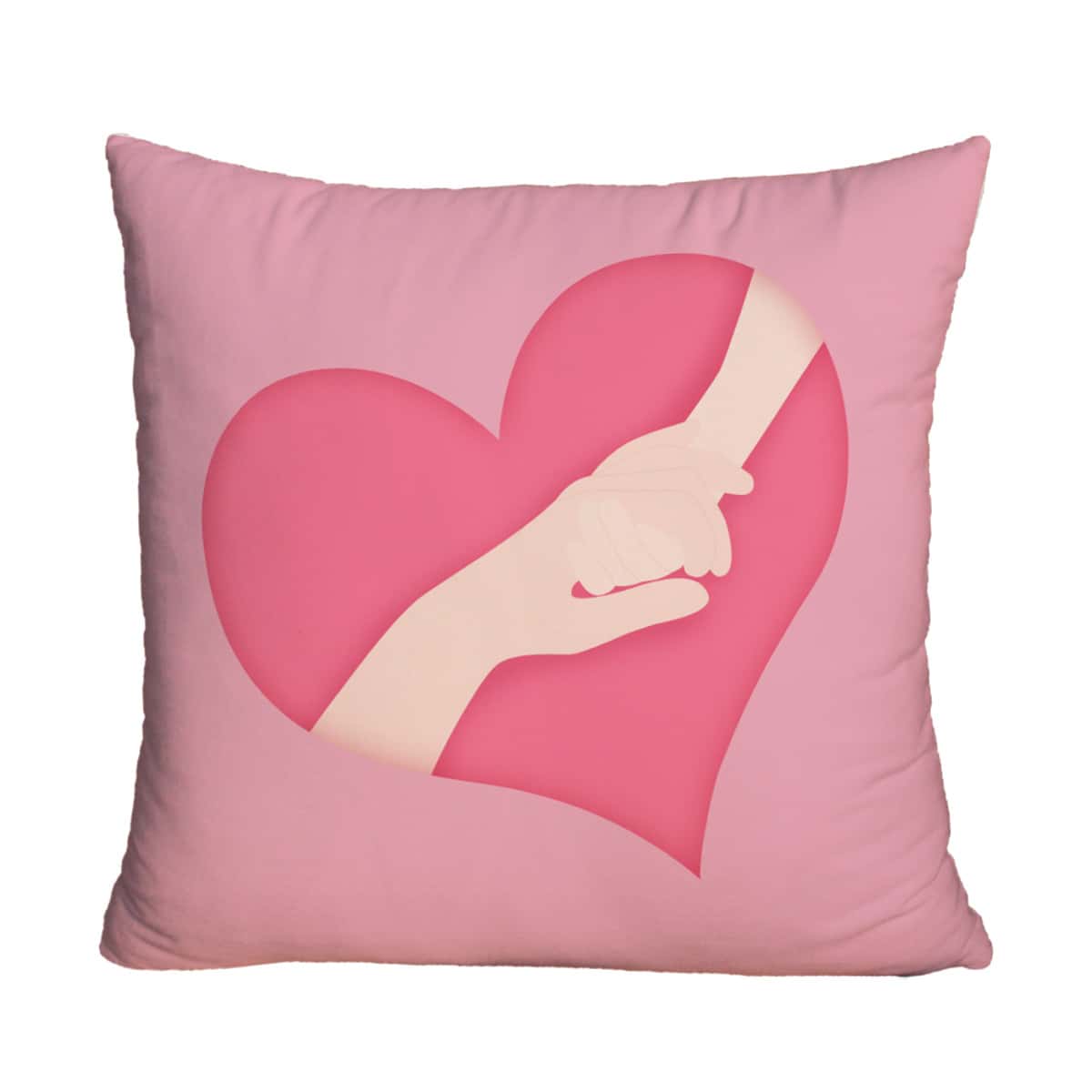 

1pc Mothers Day Heart Cushion Cover, Pink