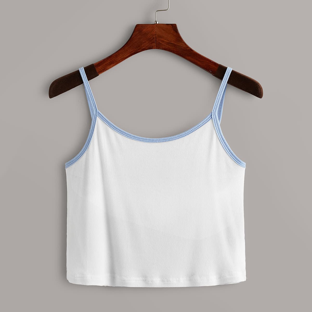

Ribbed Crop Cami, White