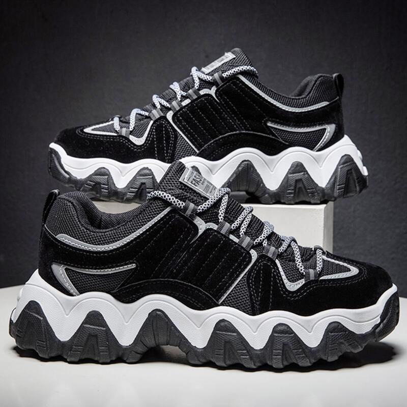 

Guys Lace-up Front Chunky Sneakers, Black