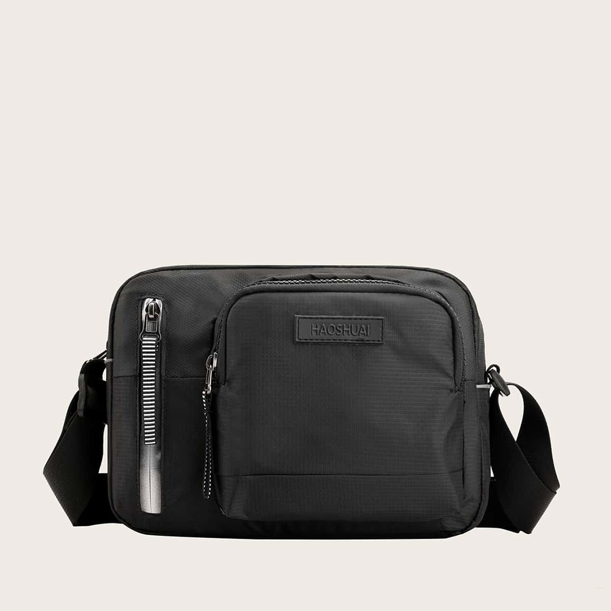 

Guys Pocket Front Crossbody Bag, Black