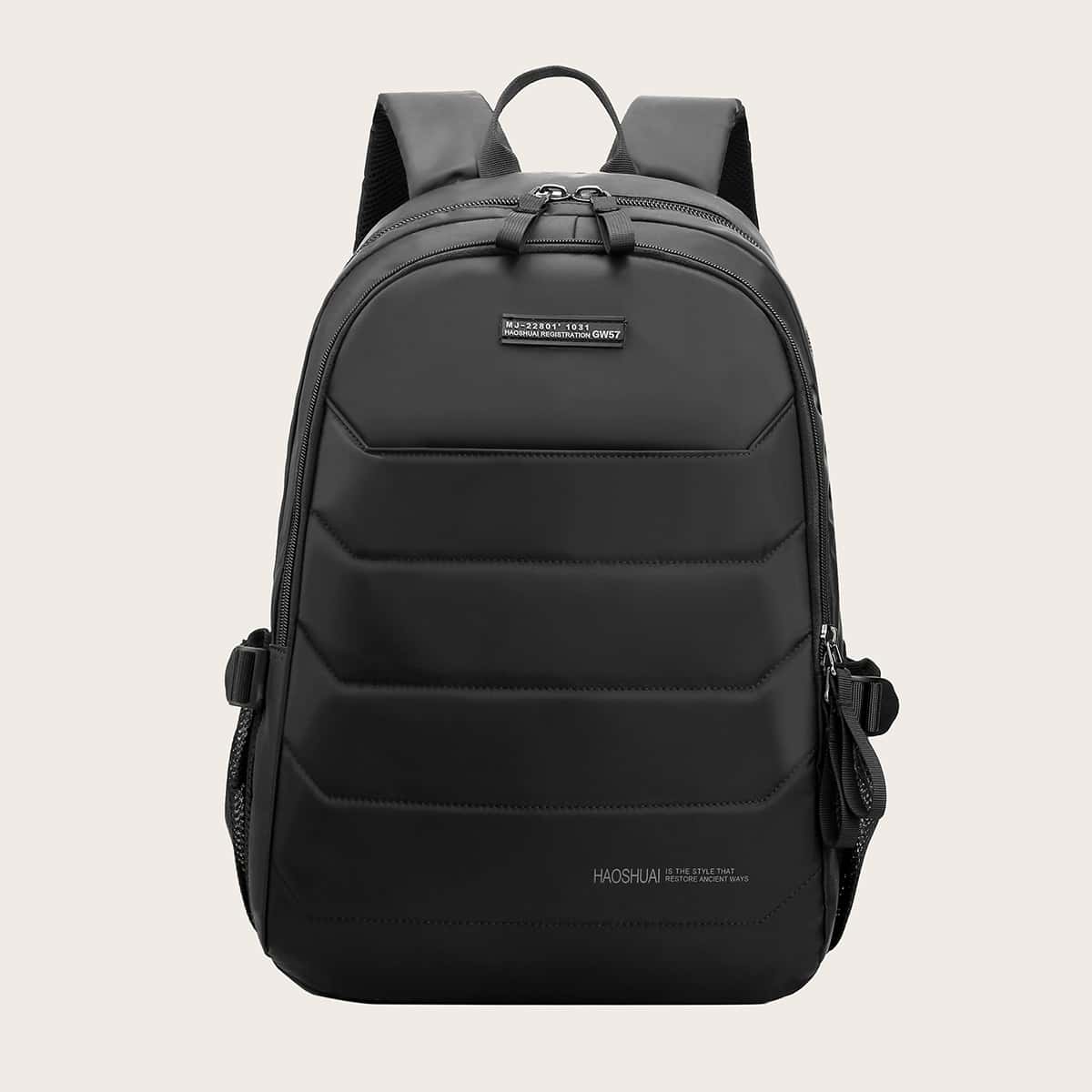 

Guys Stitch Detail Large Capacity Backpack, Black