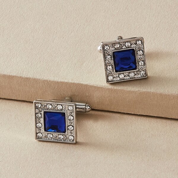 

Мужские запонки со стразами 1 пара, Многоцветный