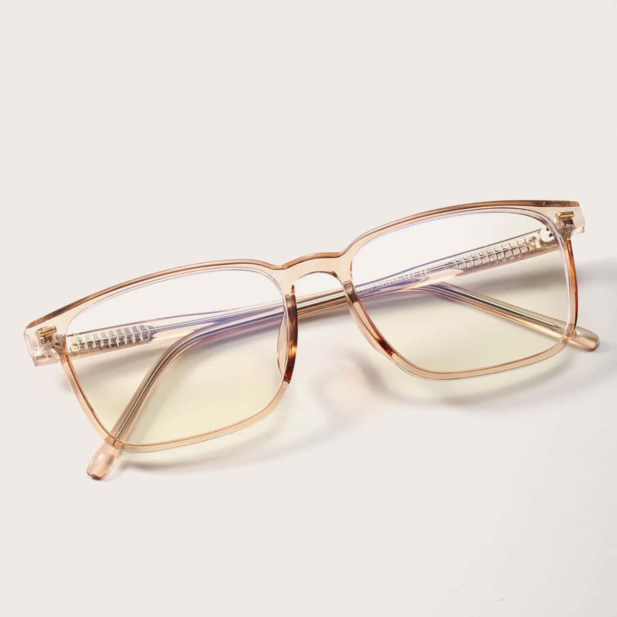 

Clear Frame Glasses With Case, Gold