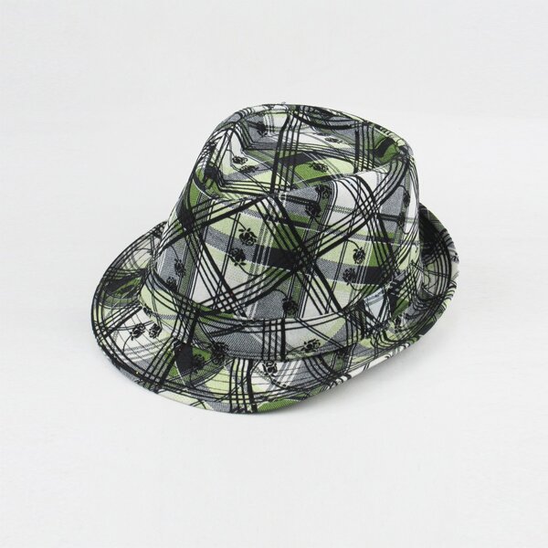 

Men Rose & Plaid Pattern Bucket Hat, Multicolor