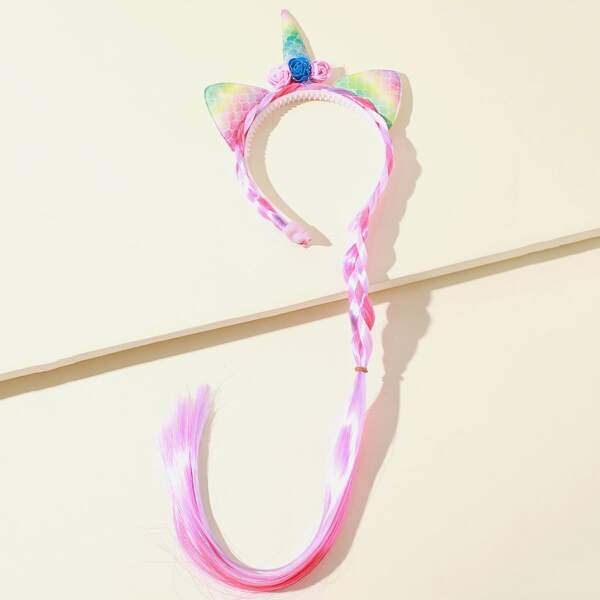 

1pc Girls Flower & Ear Decor Hair Hoop, Multicolor