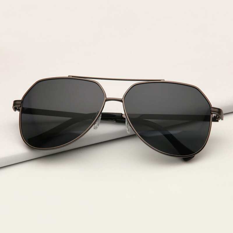 

Guys Top Bar Metal Frame Sunglasses, Black