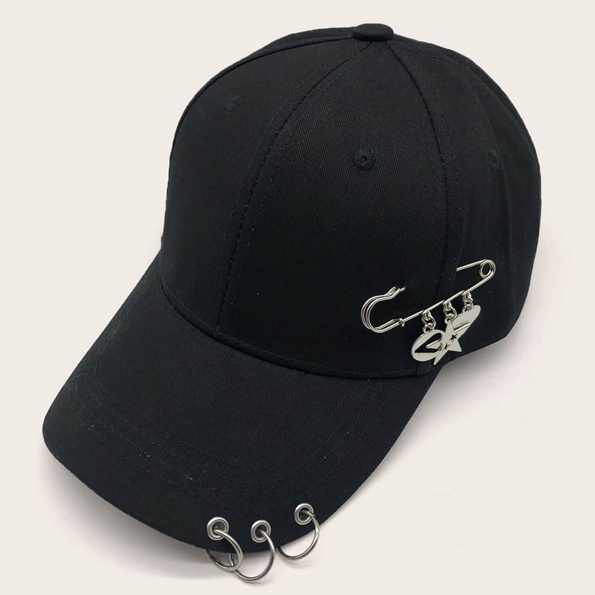 

Guys Metal Decor Baseball Cap, Black