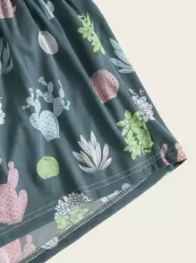 Conjunto de pijama con estampado de cactus con máscara de ojo - Multicolor - Ver 3