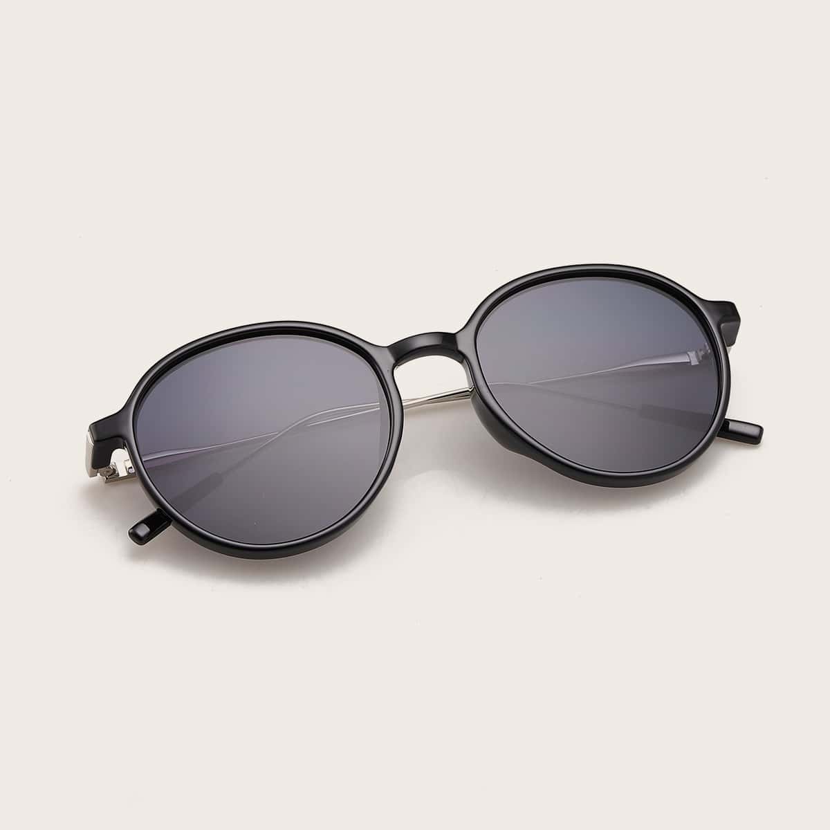 

Round Acrylic Frame Sunglasses, Black