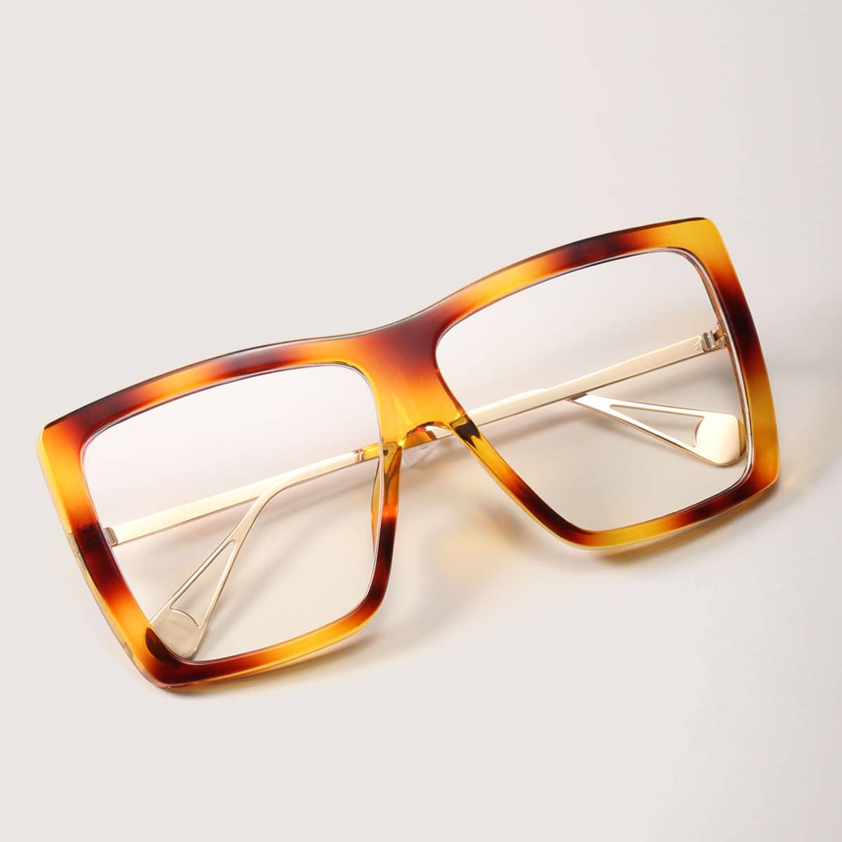 

Tortoiseshell Square Frame Glasses With Case, Multicolor