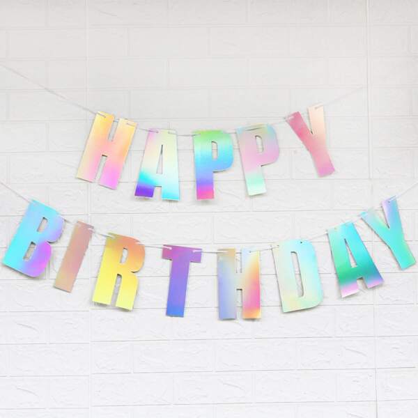 

1pc Birthday Decorative Pull Flag, Multicolor