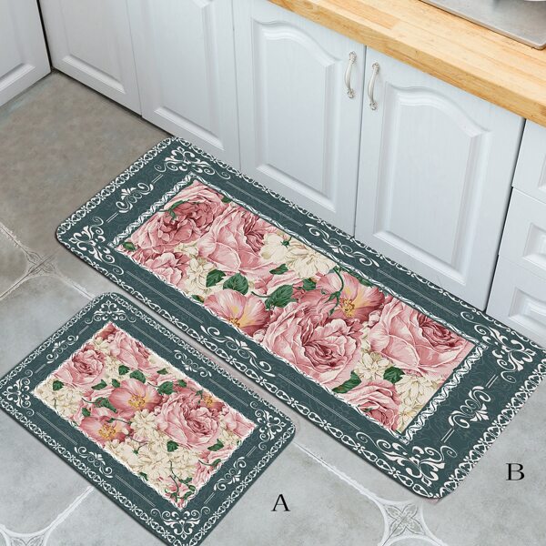 

1pc Flower Print Kitchen Carpet, Multicolor