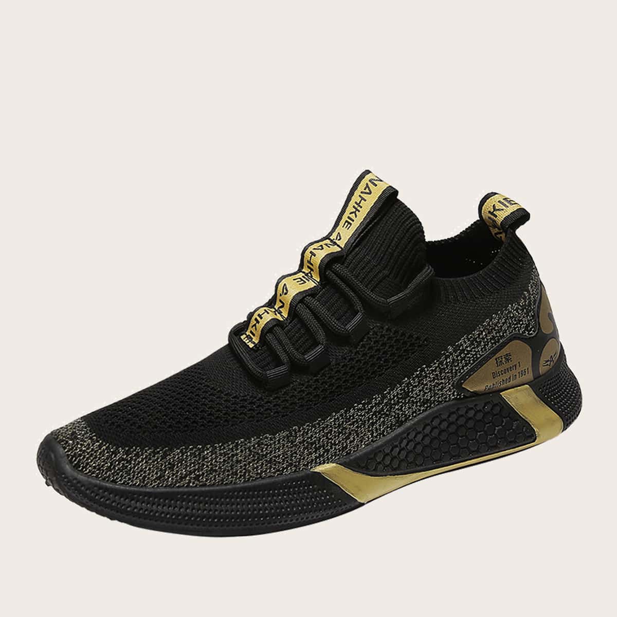 

Guys Letter Graphic Lace-up Front Sneakers, Black