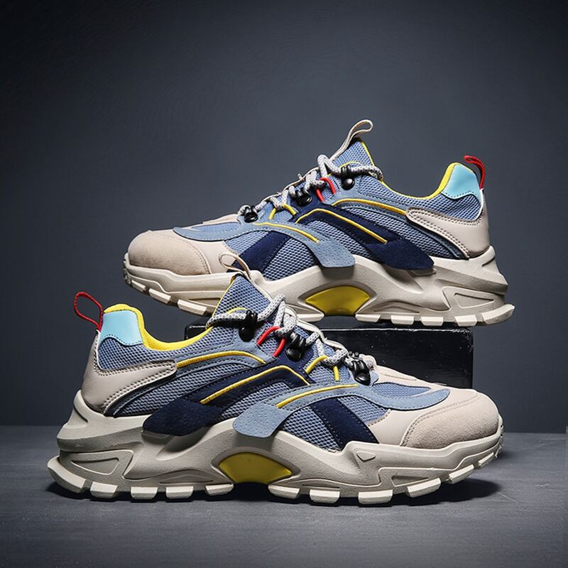 

Guys Lace-up Front Mesh Panel Chunky Sneakers, Multicolor