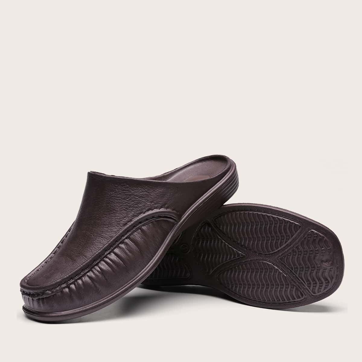 

Guys Wide Fit Loafer Mules, Brown