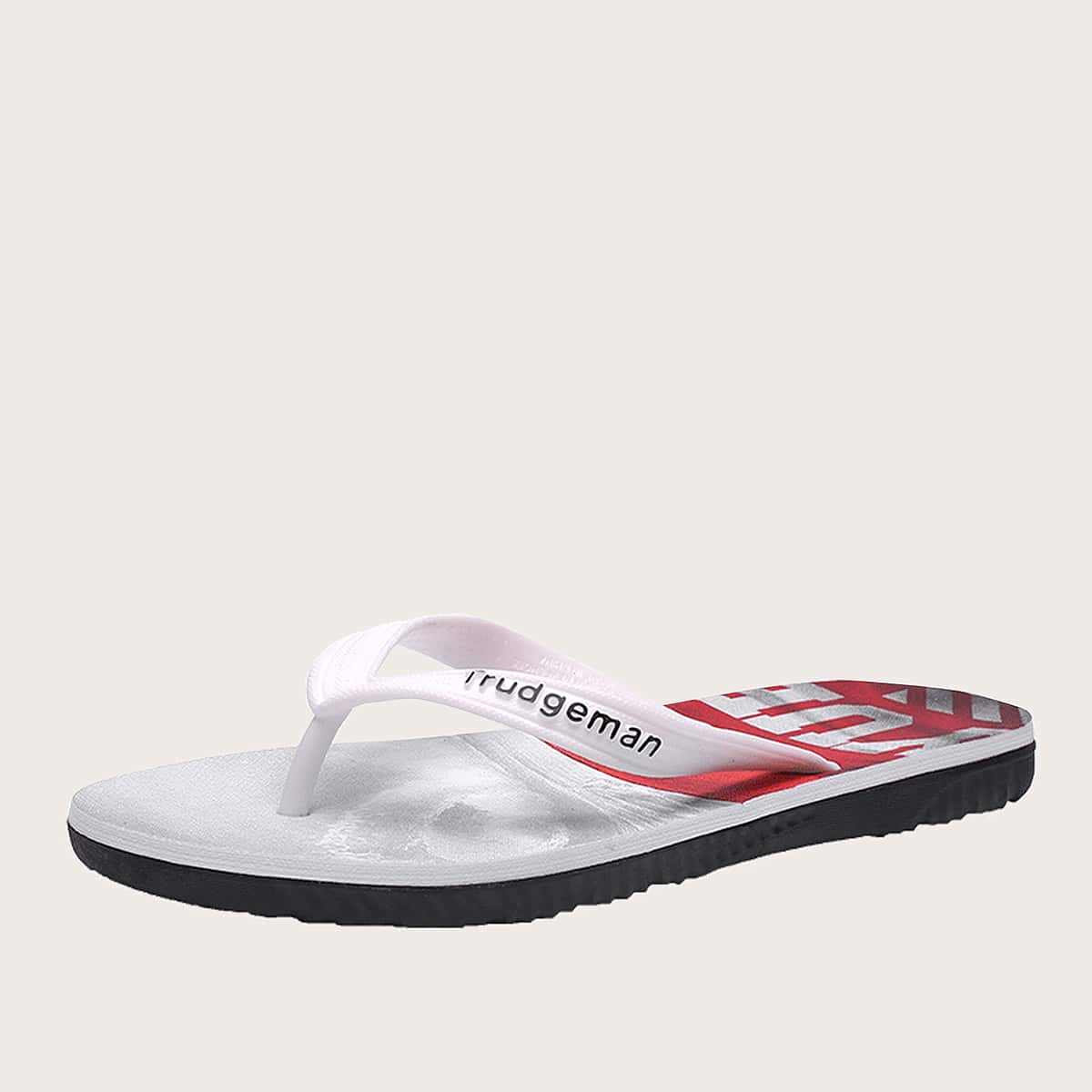 

Guys Letter Graphic Flip Flops, White