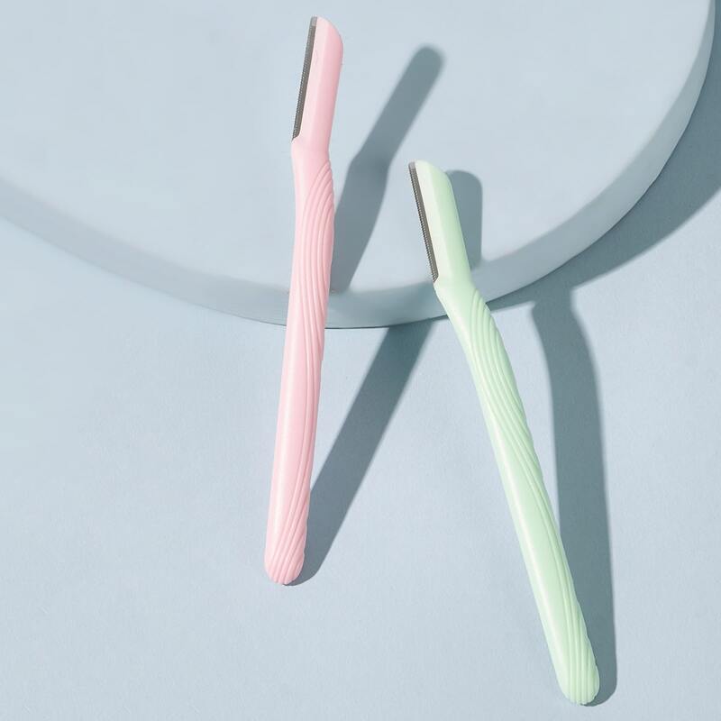 

2pcs Textured Handle Eyebrow Trimmer, Multicolor