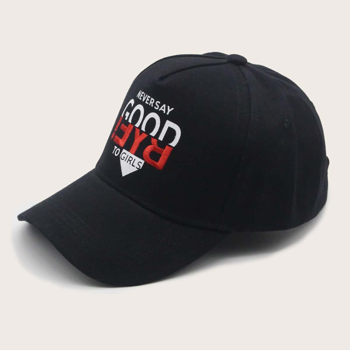 

Slogan Graphic Baseball Cap, Black