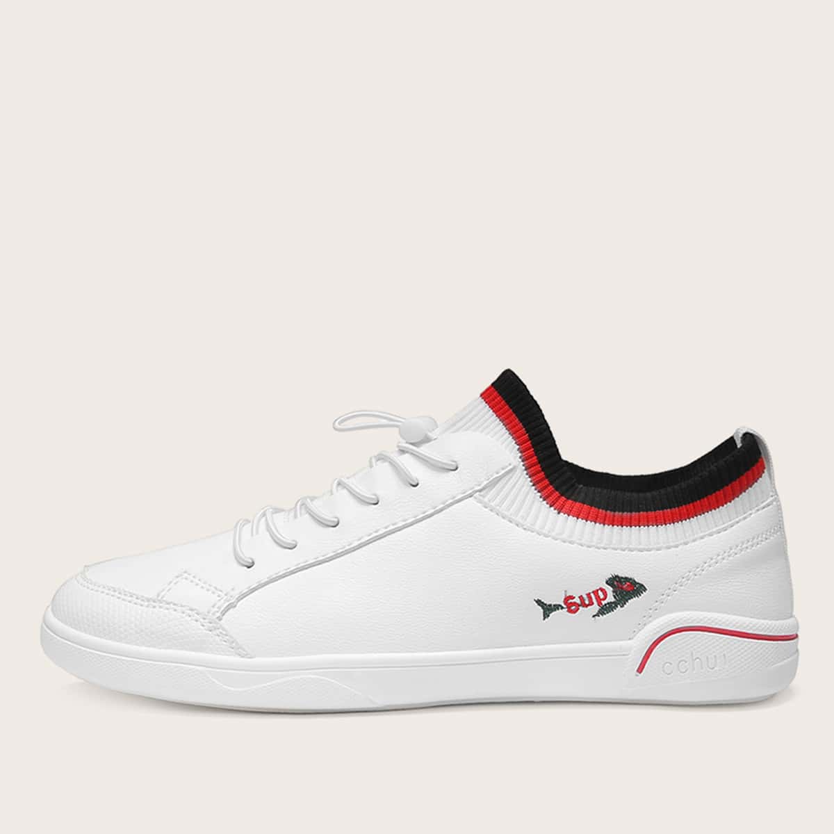 

Guys Knit Panel Low Top Sneakers, White