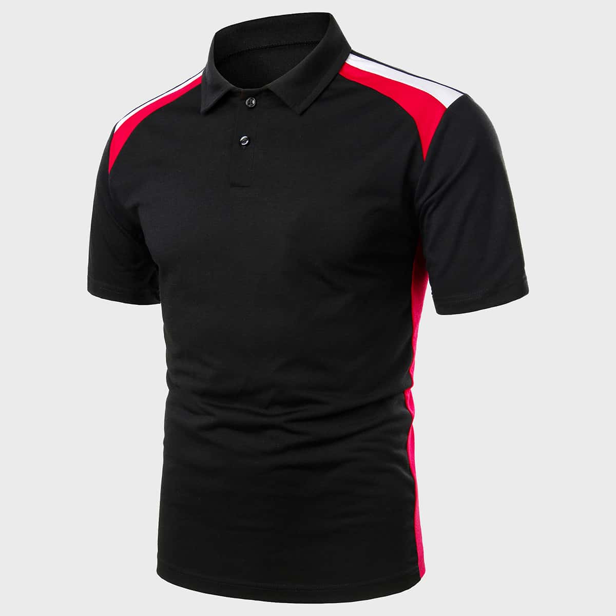 

Guys Color Block Polo Shirt, Black