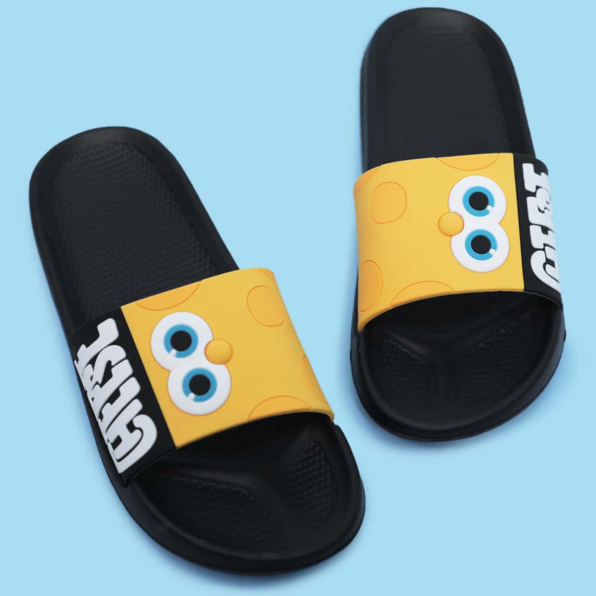 

Guys Cartoon Graphic Slippers, Yellow