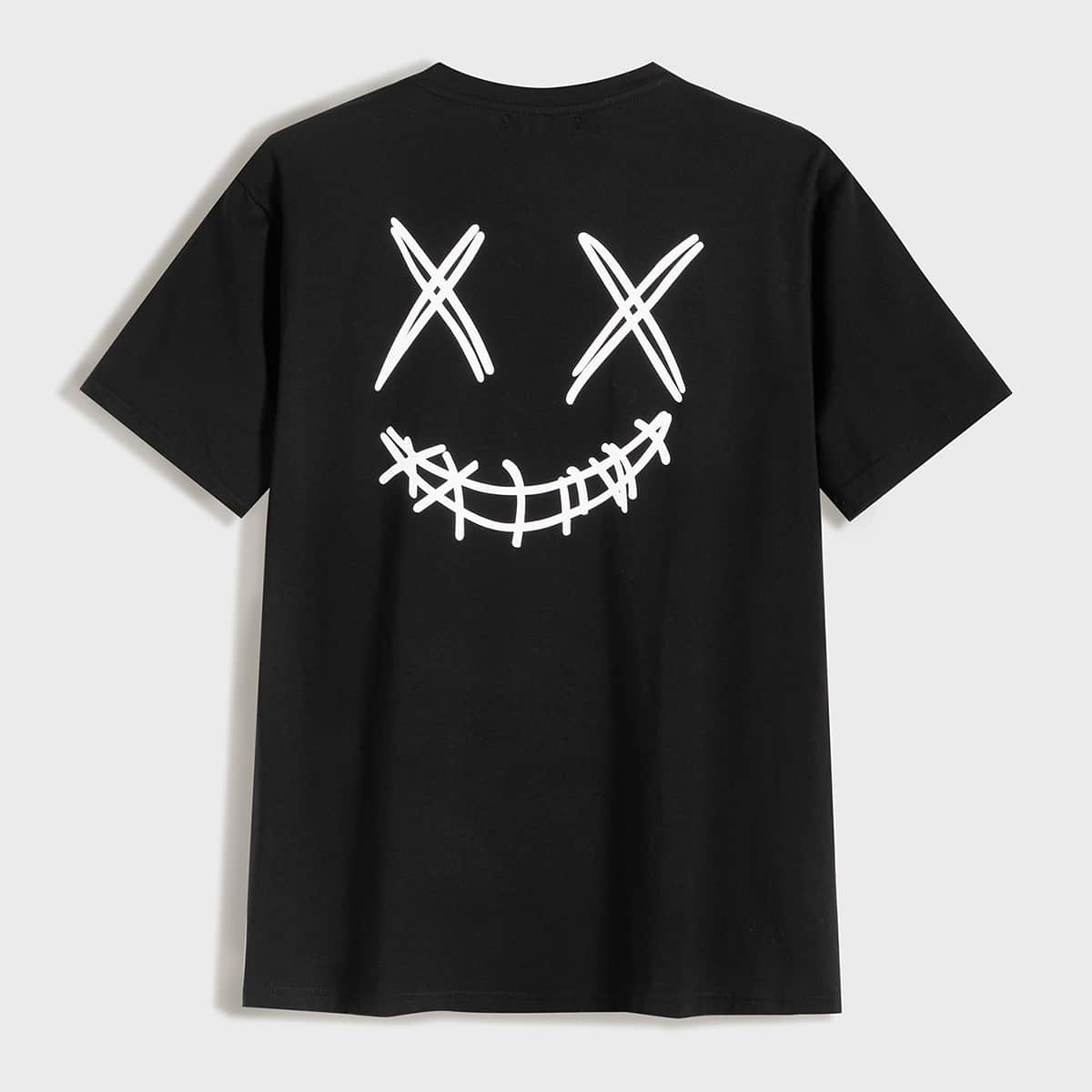 Guys Cartoon Graphic Tee, Black