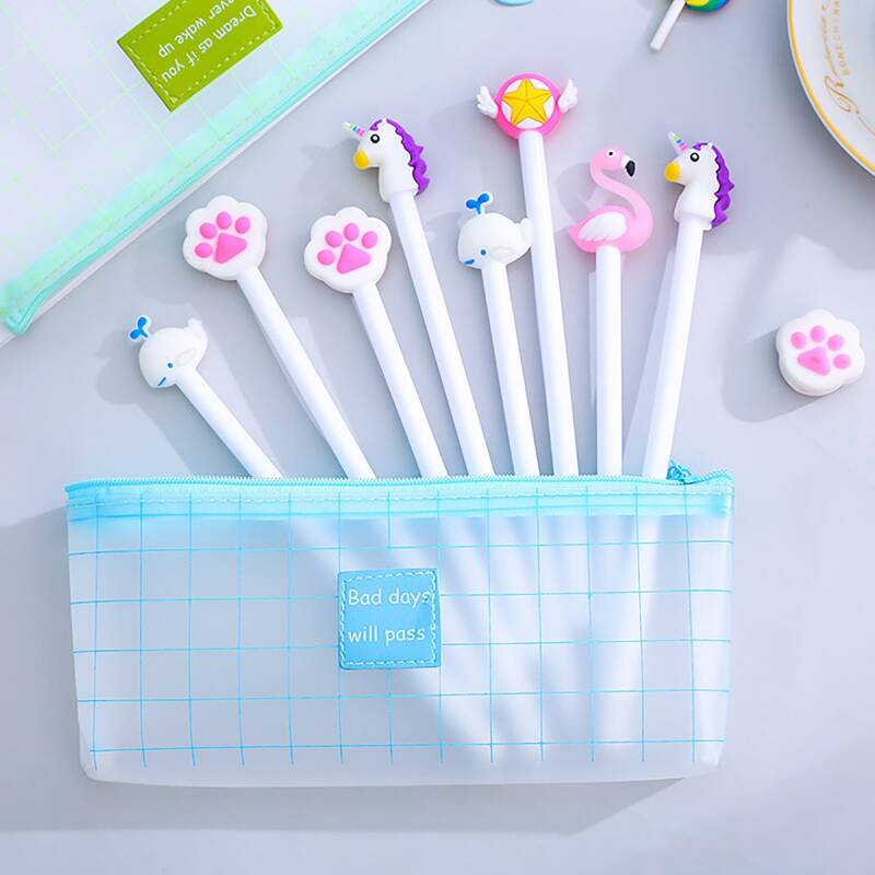 

1pc Plaid Clear Pencil Case