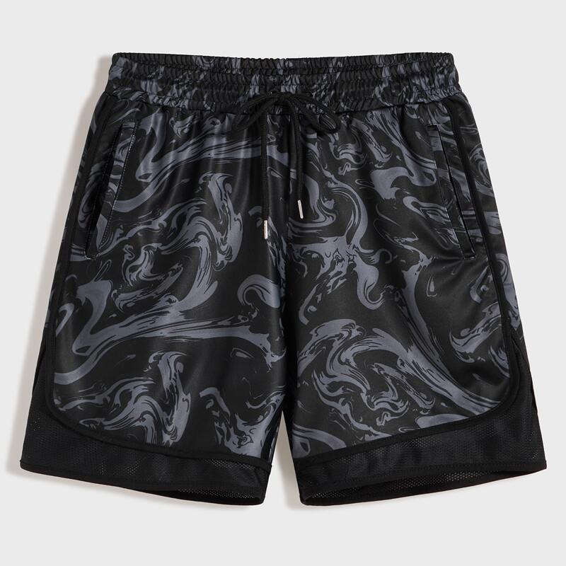 

Guys Drawstring Waist Mesh Insert Track Shorts, Multicolor