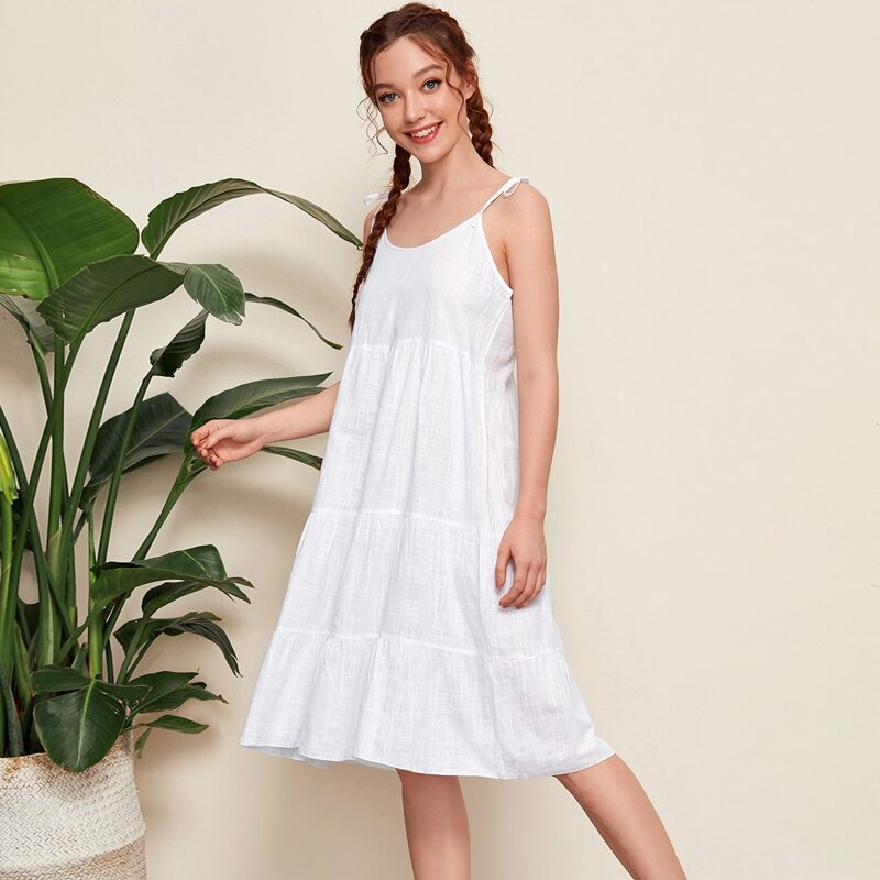 

Tie Shoulder Cami Night Dress, White