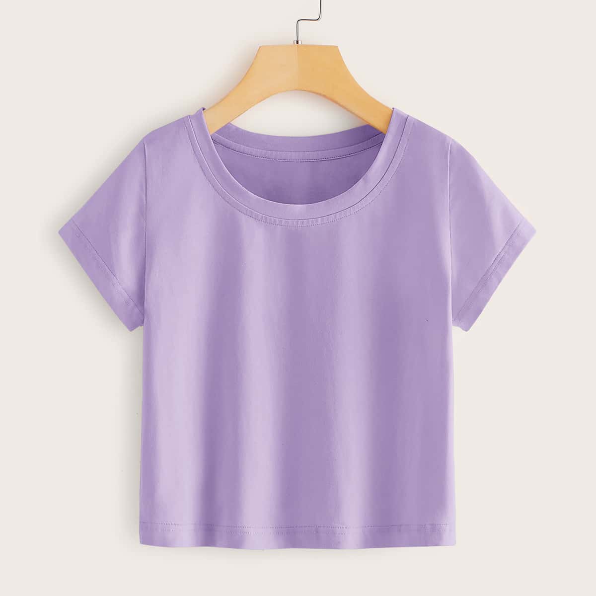

Round Neck Purple Tee