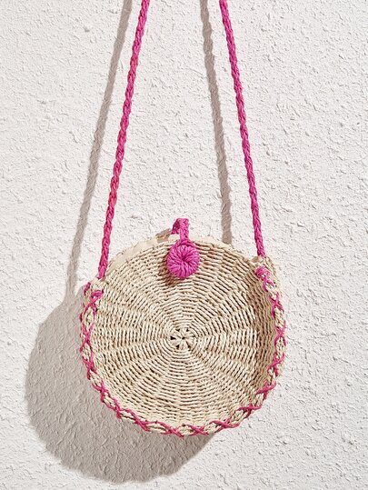 Braided Round Crossbody Bag