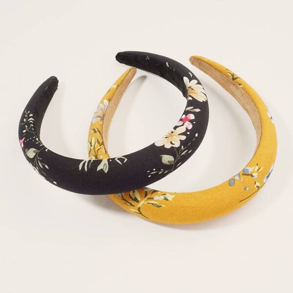 

2 pieces Floral Pattern Hair Hoop, Multicolor