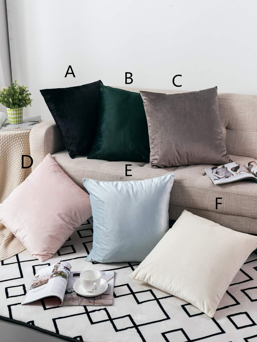 1 pieza funda de cojín unicolor sin relleno - Multicolor - Ver 1