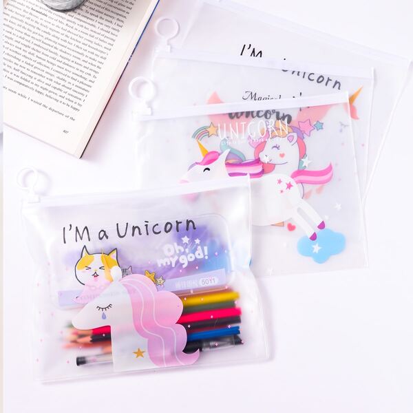 

Карман для файла случайного с принтом единорога 3шт