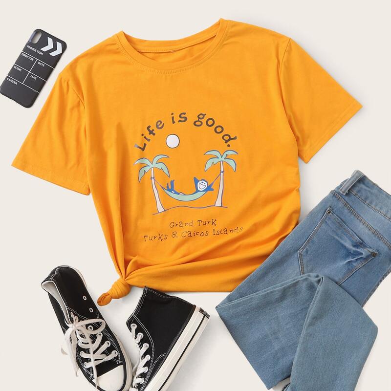 

Slogan Graphic Orange Tee