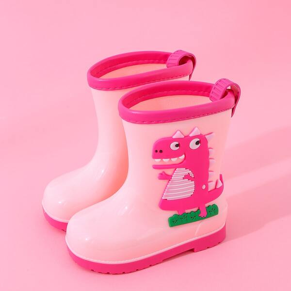 

Toddler Girls Cartoon Graphic Rain Boots, Pink