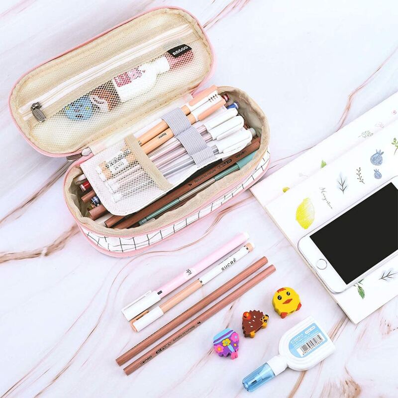 

Plaid Pattern Pencil Case, Multicolor