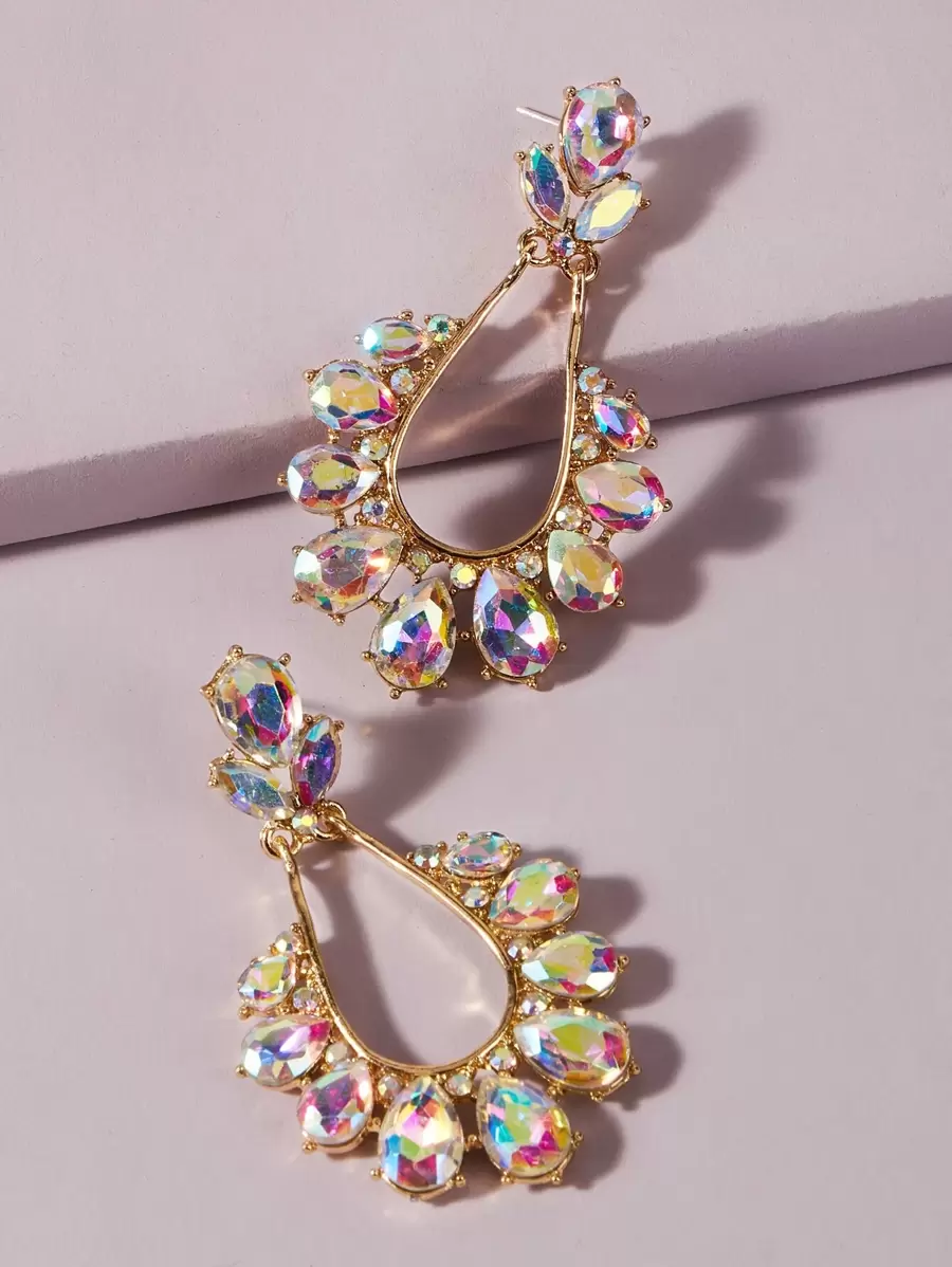 1 đôi hoa tai đính đá quý đính đá quý - Nhiều màu - Xem 1