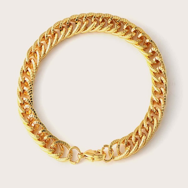 

Мужской цепной браслет 1шт, Золотистый