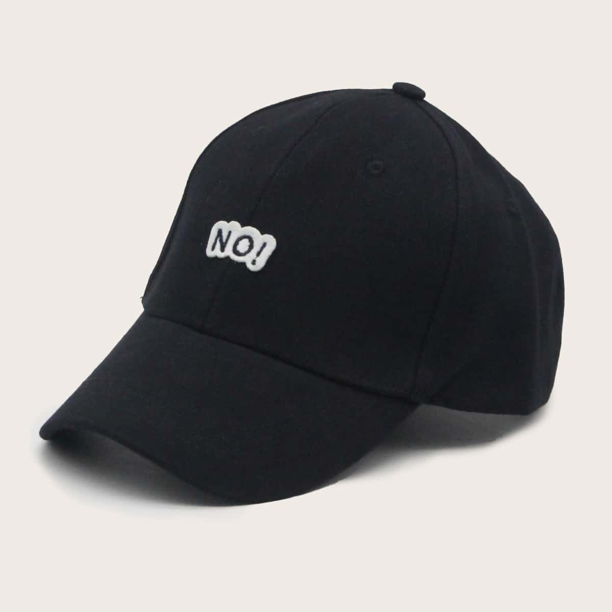 

Letter Embroidery Baseball Cap, Black